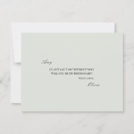 Elegant Black Sage Grönt Bridesmaid Frieri kort