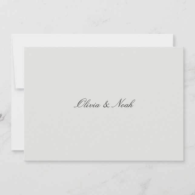 Elegant Black & Sage Grönt Rehearsal Dinner Card Tack Kort (Framsida)