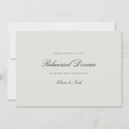 Elegant Black & Sage Grönt Rehearsal Dinner Card Tack Kort