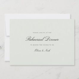 Elegant Black & Sage Grönt Rehearsal Dinner Card Tack Kort