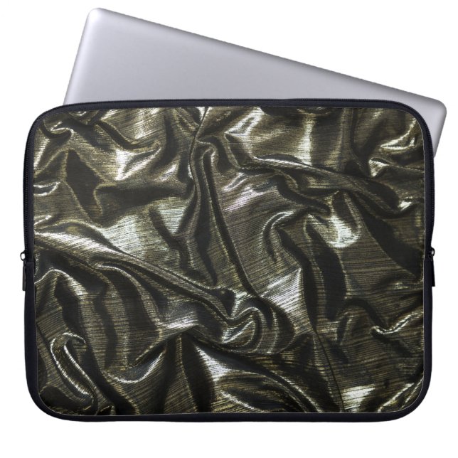 Elegant Black satin 15 tum laptop sleeve (Framsidan)
