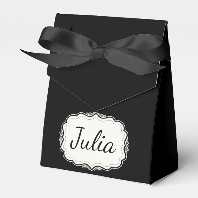 Elegant Black Scalloped Black Party Presentaskar (Framsidan Sidan)