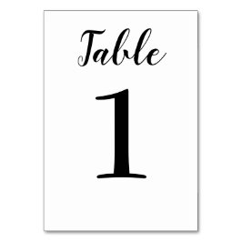 Elegant Black Script Bröllop Bordsnummer