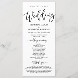 Elegant Black Script, Bröllop Ceremony Program