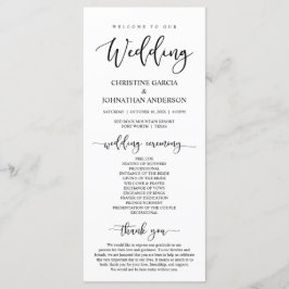 Elegant Black Script, Bröllop Ceremony Program