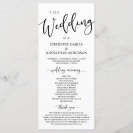 Elegant Black Script, Bröllop Ceremony Program
