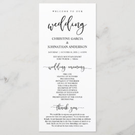 Elegant Black Script, Bröllop Ceremony Program