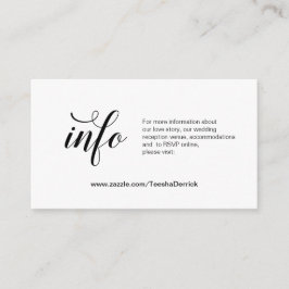 Elegant Black Script, Bröllop-information, Online  Tilläggskort