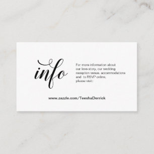 Elegant Black Script, Bröllop-information, Online  Tilläggskort