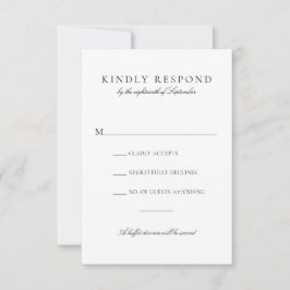 Elegant Black Script Buffet Middag Bröllop OSA Kort