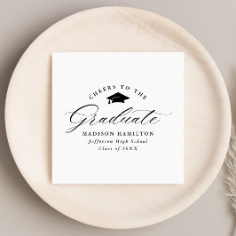 Elegant Black Script Cheers till Student Pappersservett