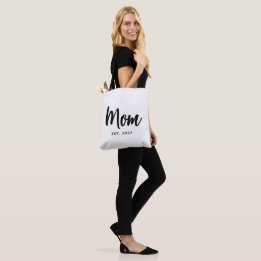 Elegant Black Script Established New Mom Tygkasse