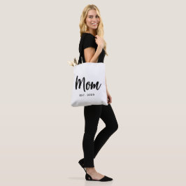 Elegant Black Script Established New Mom Tygkasse