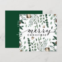 Elegant Black Script Magnolia Eucalyptus Greenery