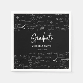 Elegant Black Script Math Student Pappersservett