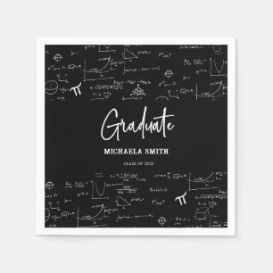 Elegant Black Script Math Student Pappersservett