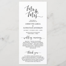 Elegant Black Script, Mr. och Mrs., Bröllop Ceremo