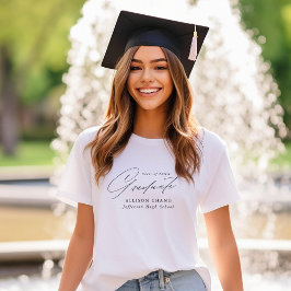 Elegant Black Script Personlig Studenten T Shirt