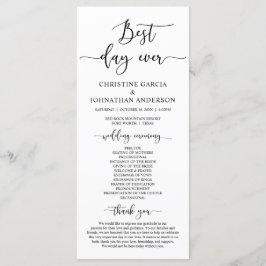Elegant Black Script, vårt Bröllop Ceremonisprogra Program