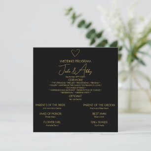 Elegant Black Shiny Kärlek Heart Bröllop Black Program