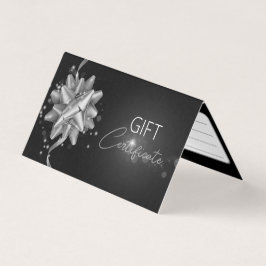 Elegant Black Silver Bow Classy Luminous Gift Card Kort
