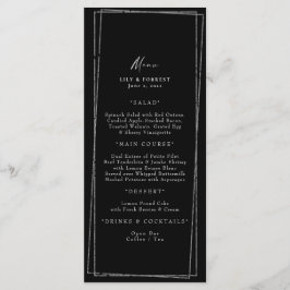 Elegant Black & Silver Geometric Ram Menu Meny