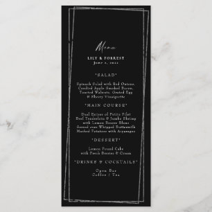 Elegant Black & Silver Geometric Ram Menu Meny