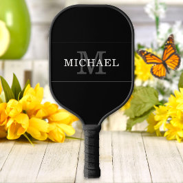 Elegant Black Silver Monogram Namn Personlig