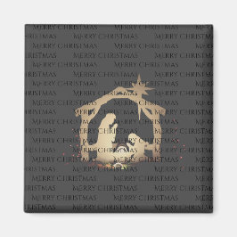 Elegant Black Silver Ntivity God jul Magnet