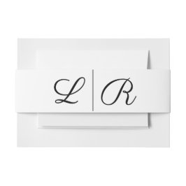 Elegant Black Simple Belly Band För Inbjudningskort