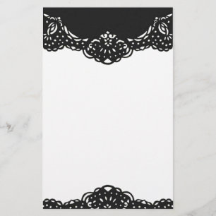 Elegant Black Snöre Ornate Brevpapper