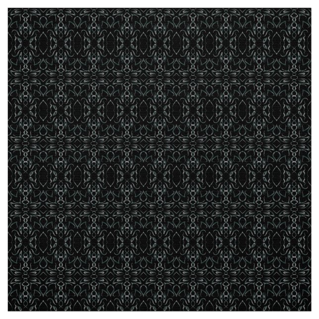 Elegant Black Snöre Seamless Mönster Fabric Tyg (Provkarta)