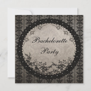 Elegant Black Snöre & Sequins Bachelorette Party Inbjudningar