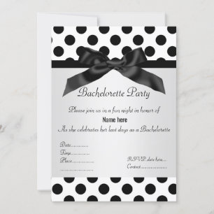 ELEGANT BLACK SPOT BACHELORETTE PARTY-INBJUDAN INBJUDNINGAR