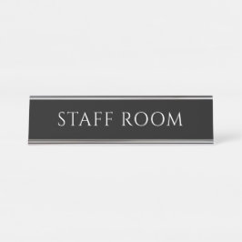 Elegant Black Staff Room Name Plate