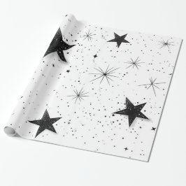 Elegant Black Star Gift-byte Presentpapper