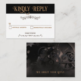 Elegant Black Steampunk OSA kort