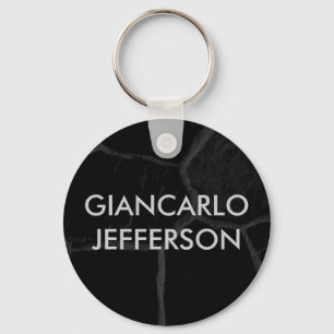 Elegant Black Stone Minimalist Stil Professionell Nyckelring