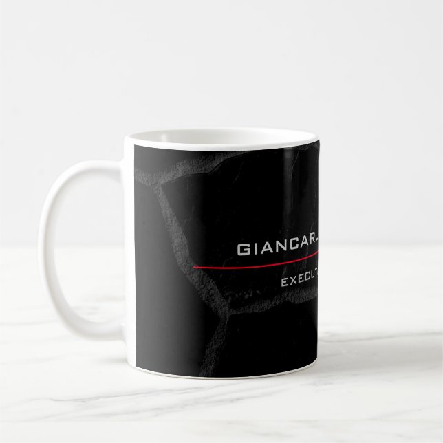 Elegant Black Stone - minimalistisk Snyggt Modern Kaffemugg (Vänster)