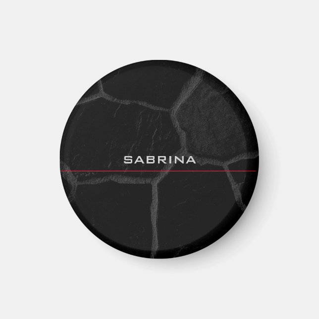 Elegant Black Stone - minimalistisk Snyggt Modern Magnet (Framsidan)