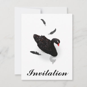 Elegant Black Svan Inbjudningar