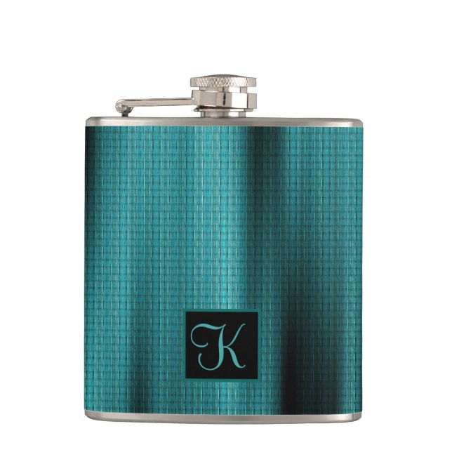 Elegant Black & Teal Personlig Monogram Gift Fickplunta (Framsidan)