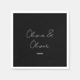 Elegant Black Tie Bröllop Pappersservett