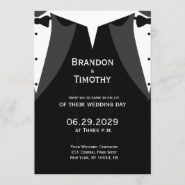 Elegant Black Tie Gay Wedding Invitation Meny
