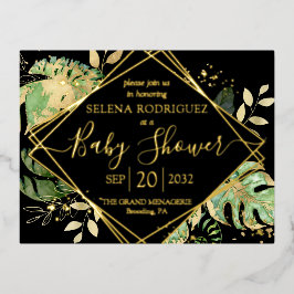 Elegant Black Tropical Gender Neutral Baby Shower