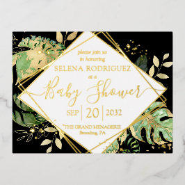 Elegant Black Tropical Gender Neutral Baby Shower