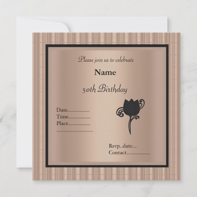 ELEGANT BLACK TULIP PARTY-INBJUDAN INBJUDNINGAR (Framsida)