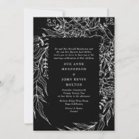 Elegant Black Tuxedo Bright White Wand Bröllop