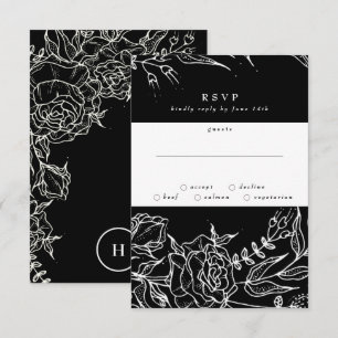 Elegant Black Tuxedo Bright White Wand Bröllop OSA Kort
