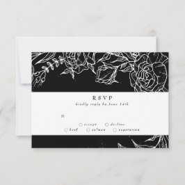 Elegant Black Tuxedo Bright White Wand Bröllop OSA Kort